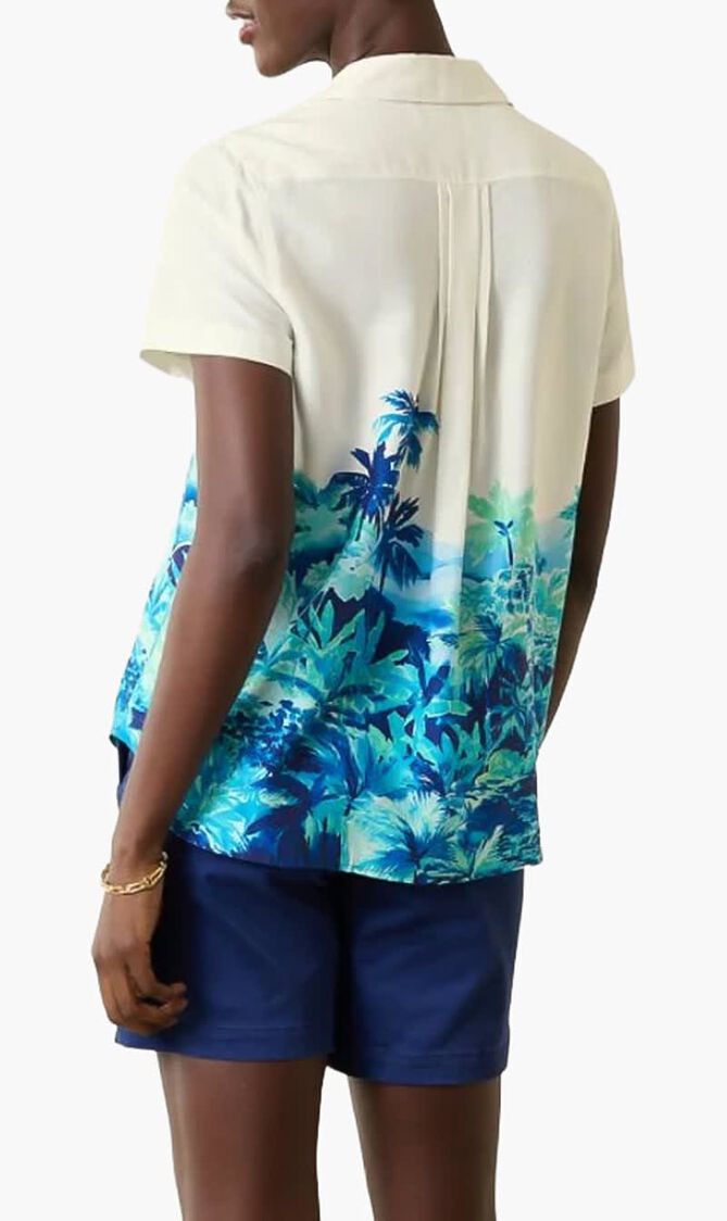 Oceanside Views Talulla Silk Camp Shirt