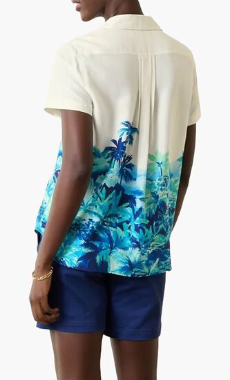 Oceanside Views Talulla Silk Camp Shirt