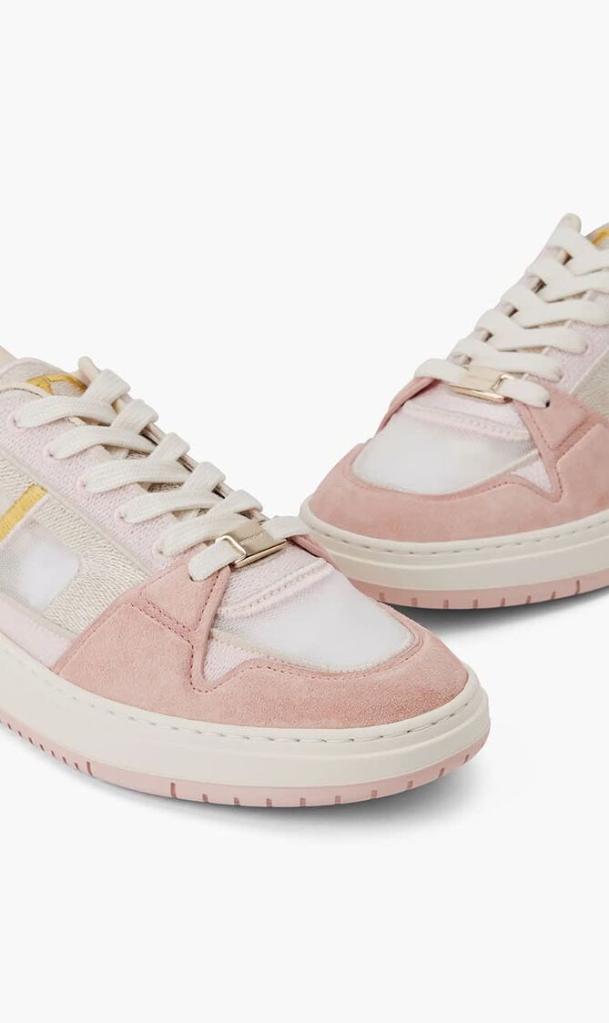 Mesh Suede Lace Up Sneakers