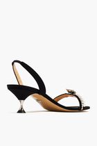 DIMOND OF ELIZABETH BLACK GROSGRAIN SLINGBACKS(55MM)