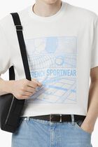 Tennis Court Print Cotton T-shirt