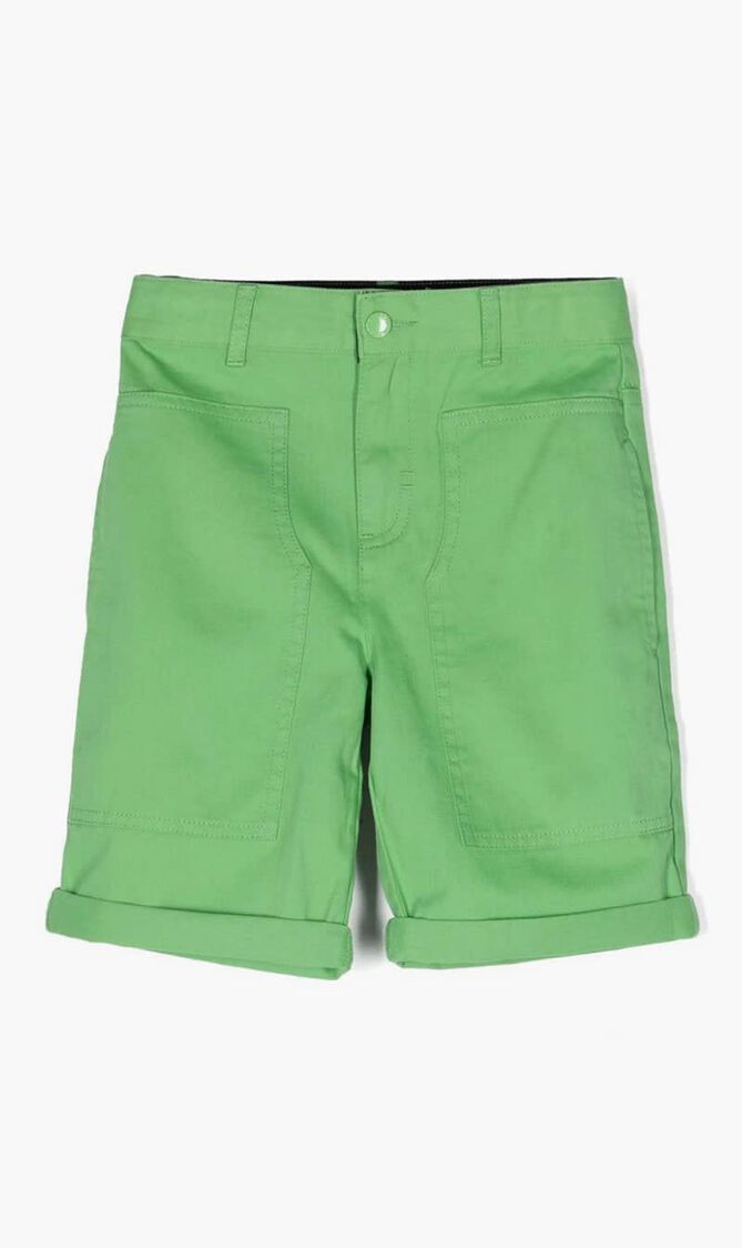 Green shorts for boy with logo
