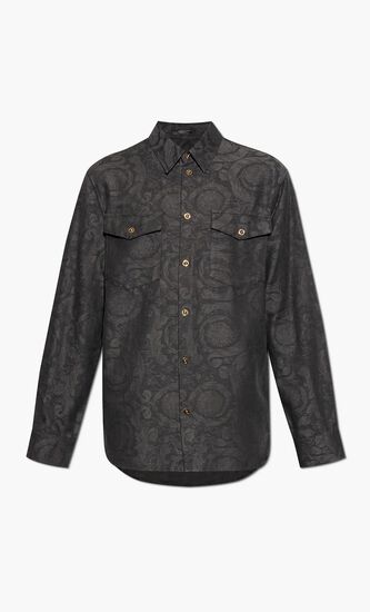 SHIRT DENIM CHAMBRAY COTTON VISCOSE BAROCCO JACQUARD