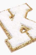 Chenille Sparkle Letter 'K' patch