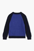 Logo Embroidered Colour Block Jumper