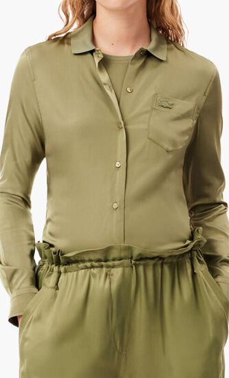Fluid Ribbed Collar Shirt