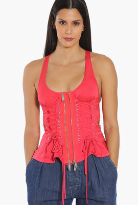 Zip and Lacing Detailed Top
