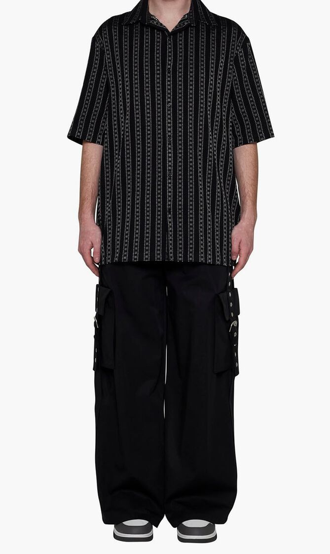 BUCKLES COT CARGO PANT BLACK NO COLOR BUCKLES COT CARGO PANT BLACK NO COLOR