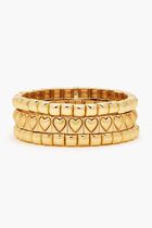 Puffy Heart Stud Bracelet Stack