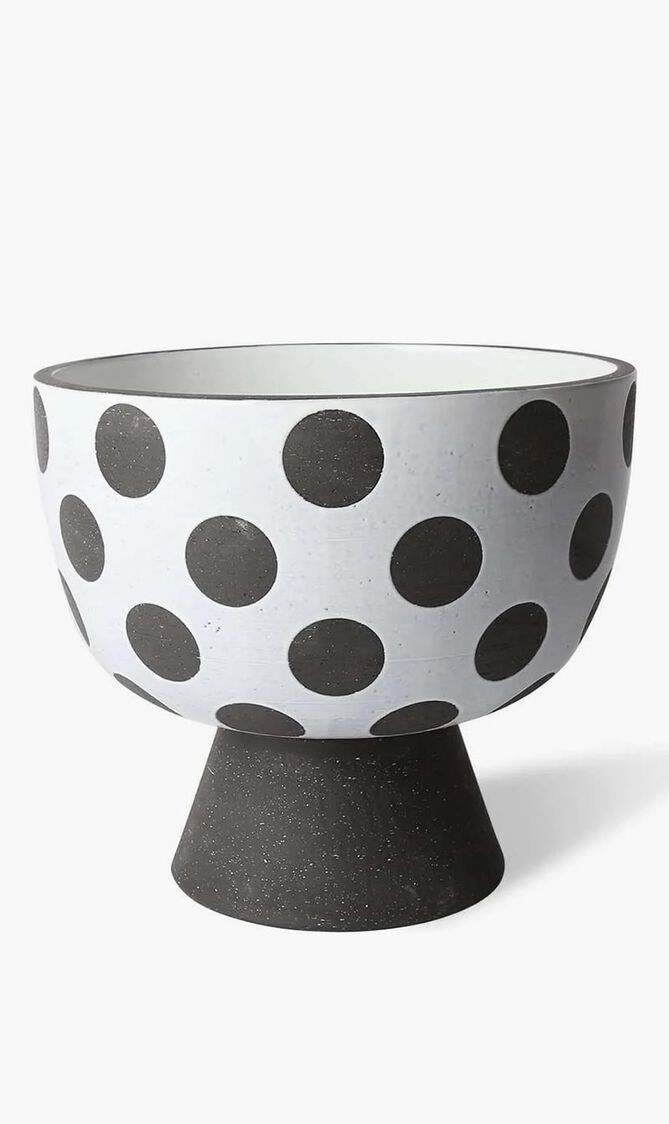 JNR PALM SPRINGS PEDESTAL BOWL - MEDIUM - DOTS