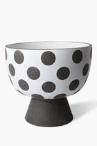 JNR PALM SPRINGS PEDESTAL BOWL - MEDIUM - DOTS