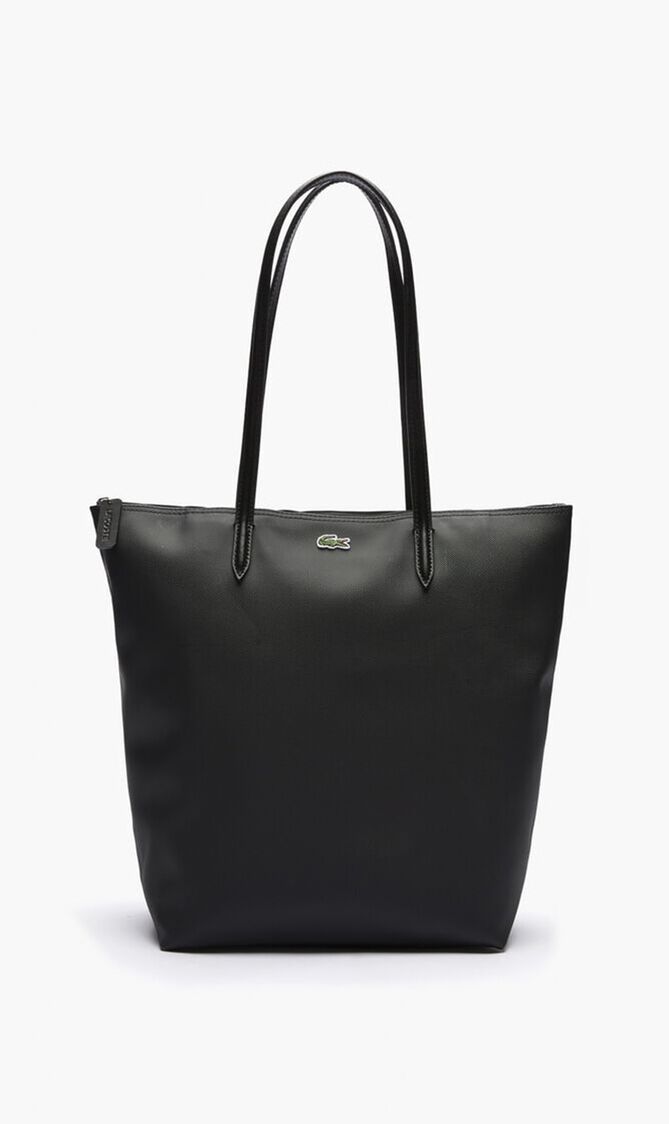 حقيبة يد واسعة بنقشة خطوط رأسية