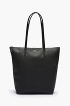 حقيبة يد واسعة بنقشة خطوط رأسية