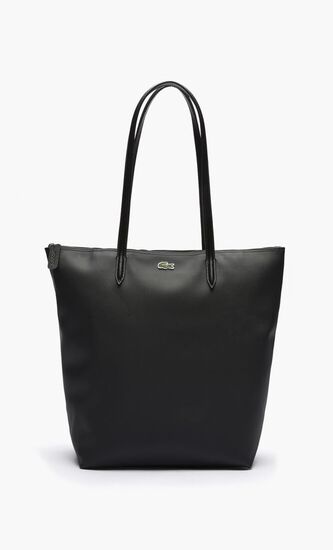 حقيبة يد واسعة بنقشة خطوط رأسية