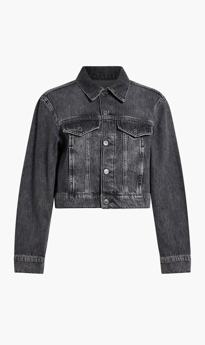 EMBELLISHED LOGO DENIM JACKET