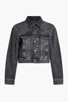 EMBELLISHED LOGO DENIM JACKET