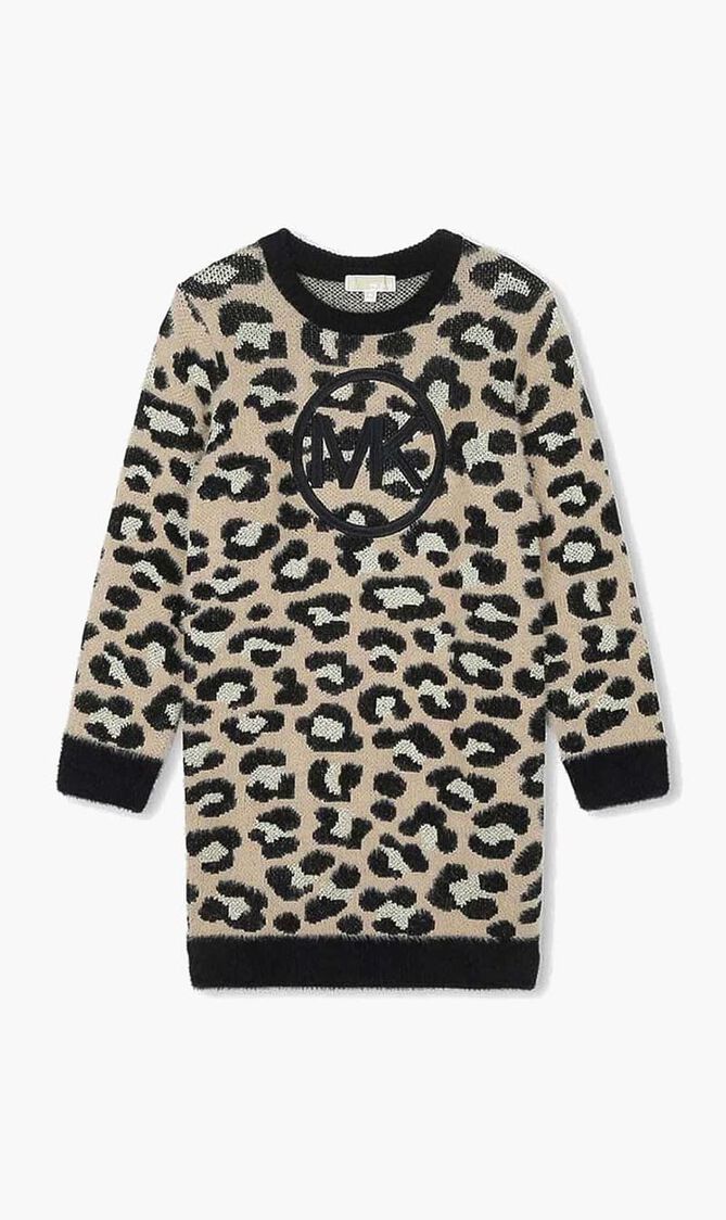 Metallic Leopard Jacquard Dress