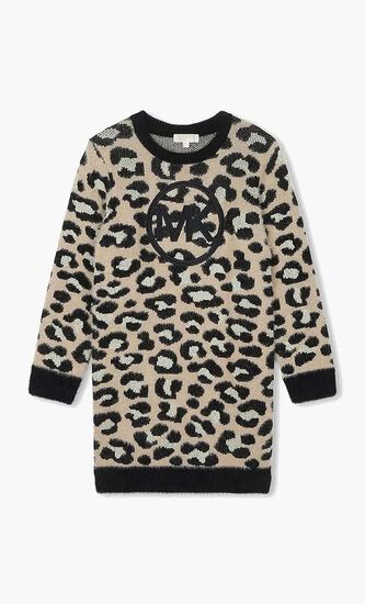 Metallic Leopard Jacquard Dress