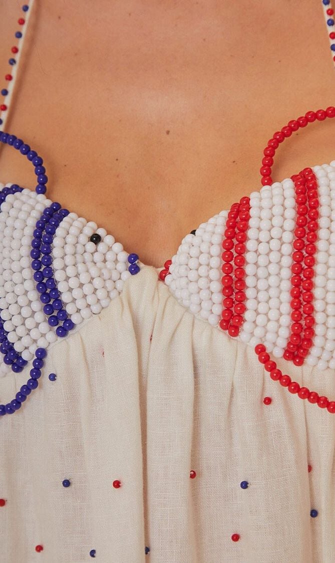 Beaded Fishes Sleeveless Maxi Dress Beaded Fishes Sleeveless Maxi Dress