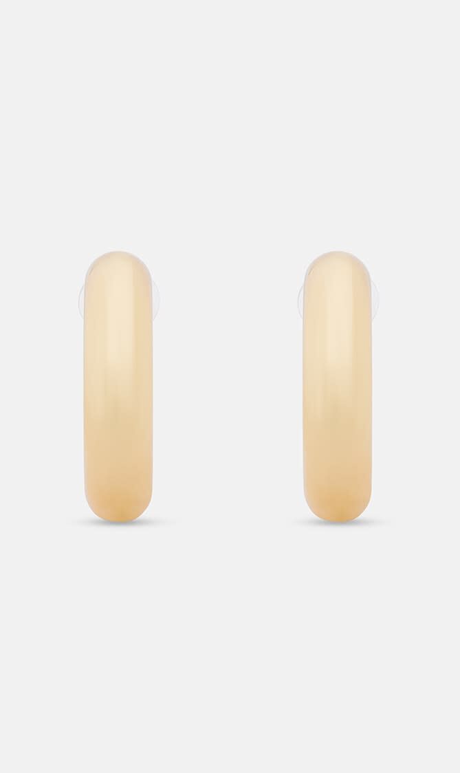1.5X1.5 POLISHED GOLD C SHAPE TUBE HOOP POST EARRING