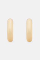 1.5X1.5 POLISHED GOLD C SHAPE TUBE HOOP POST EARRING
