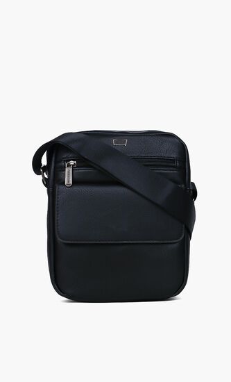 Solid Leather Crossbody Bag