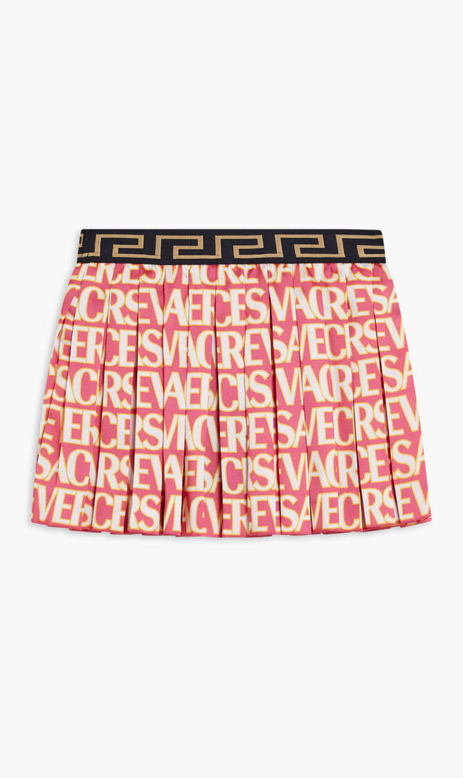 Pleated Skirt with Logo