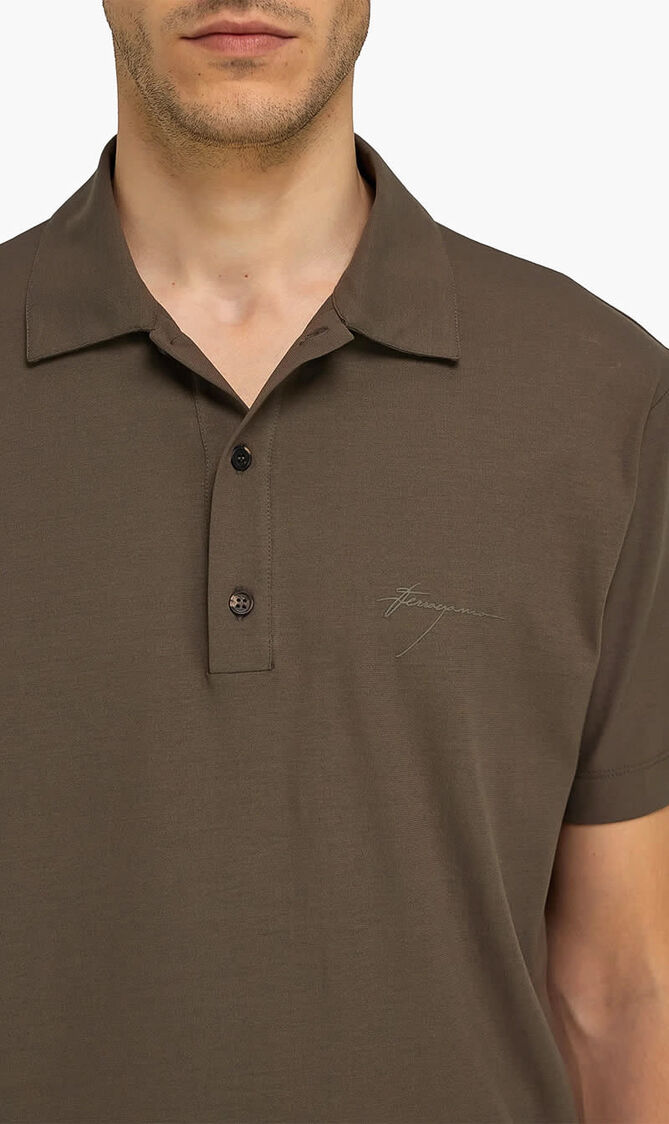 Crepe Voile Polo Shirt