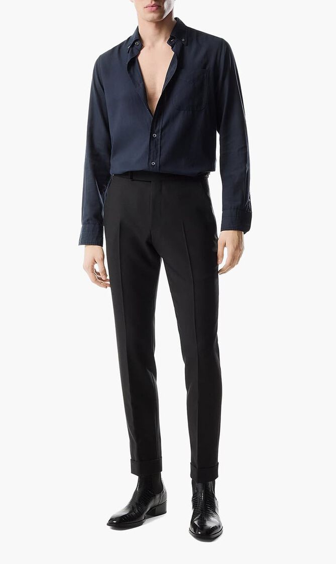 Cashmere Light Twill Slim Fit Shirt