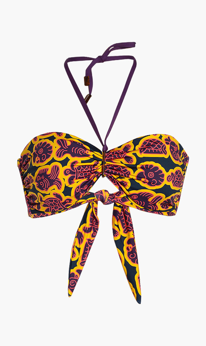 Feery Printed Bandeau Bikini Top