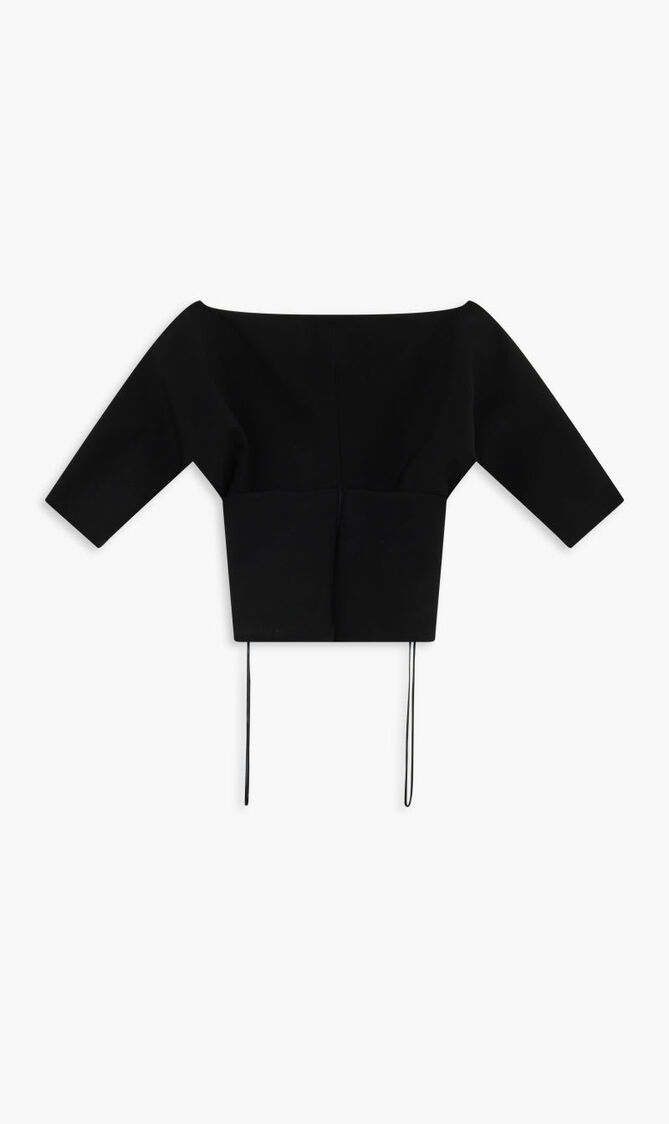 STRETCH WOOL GABARDINE TOP
