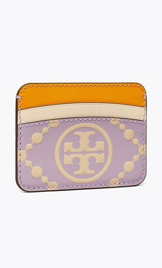 T MONOGRAM CONTRAST EMBOSSED CARD CASE