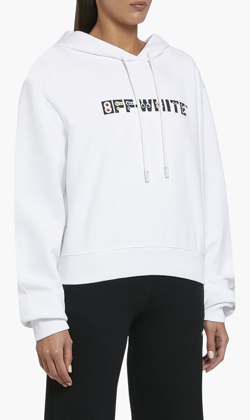 Buy OFF WHITE Logo Motif Hoodie for SAR 1230.00 The Deal Outlet