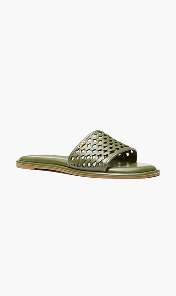 Saylor Hand Woven Leather Slide Sandal