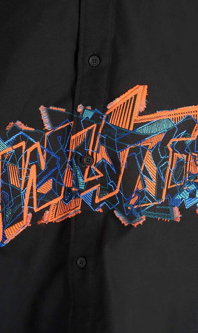GRAF COUPE OVER SHIRT BLACK FLUO ORANGE