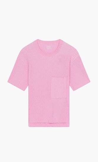 Ribbed Short Sleeves Sweater