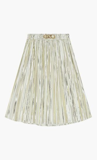 Logo Pleated Skirt