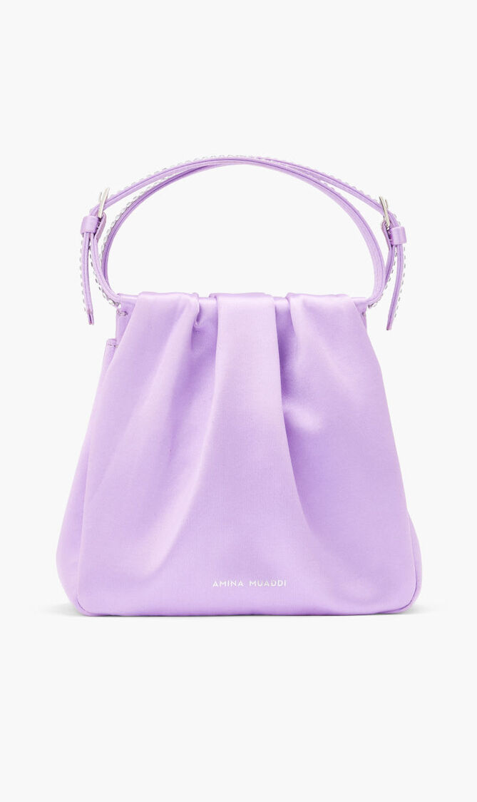VITTORIA CRYSTAL SATIN VIOLET + WHITE CRYSTALS + SILVER HARDWARE