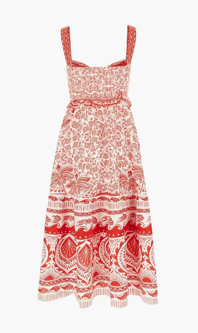 RIVER RIDE RED MIDI DRESS