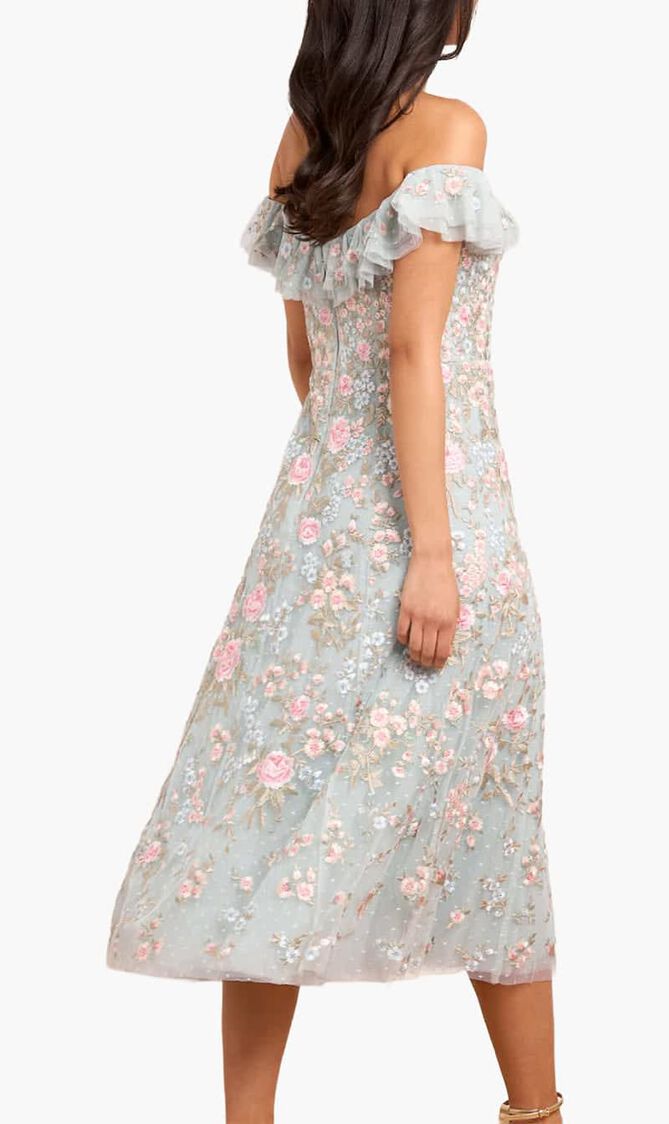 Antoinettes Floral Off Shoulder Ballerina Dress