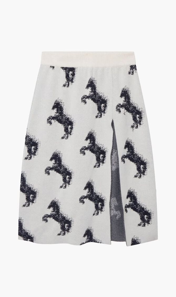 PIXEL HORSE WOOL JAQUARD SKIRT