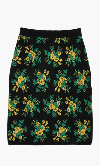 Pop Bouquet Jacquard Mid Skirt