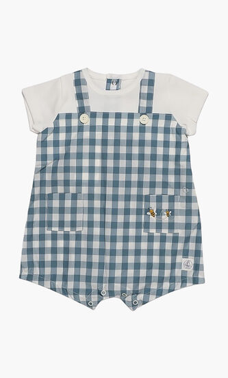 Checked Poplin Playsuit