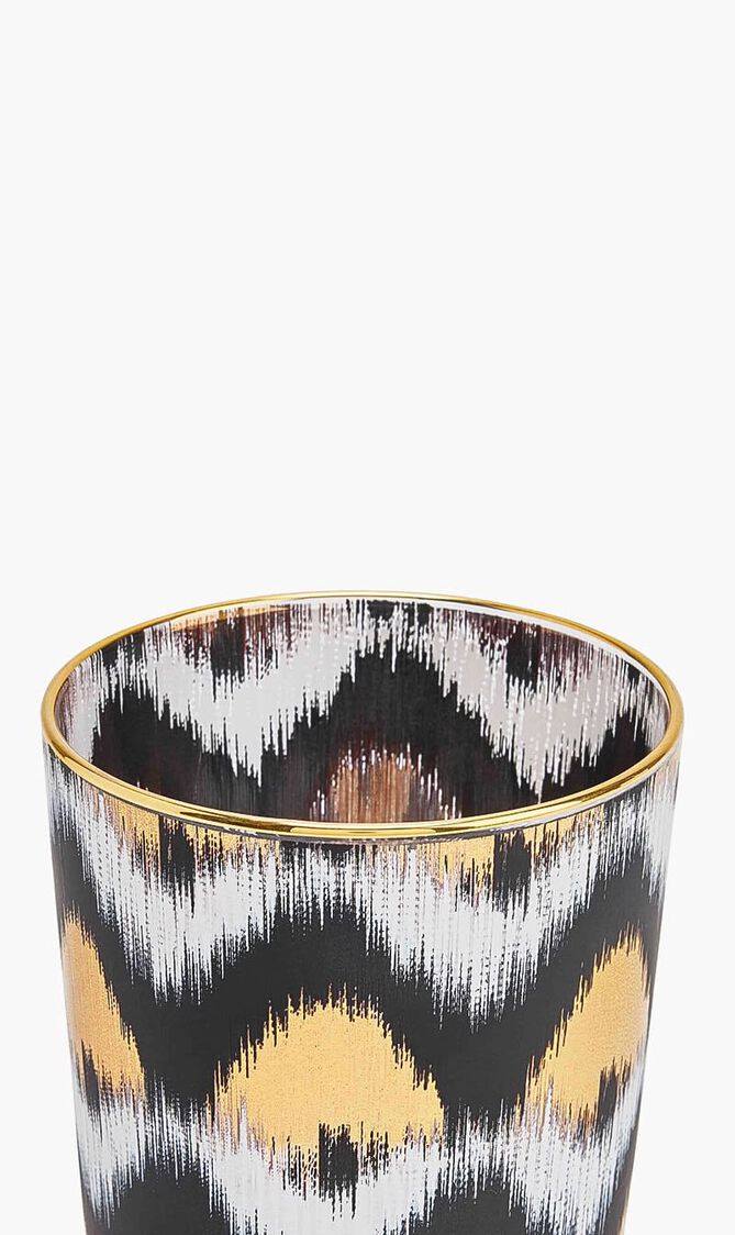 LMS IKAT GOLD GLASS TUMBLER - BLACK GOLD