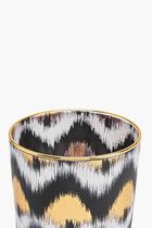 LMS IKAT GOLD GLASS TUMBLER - BLACK GOLD