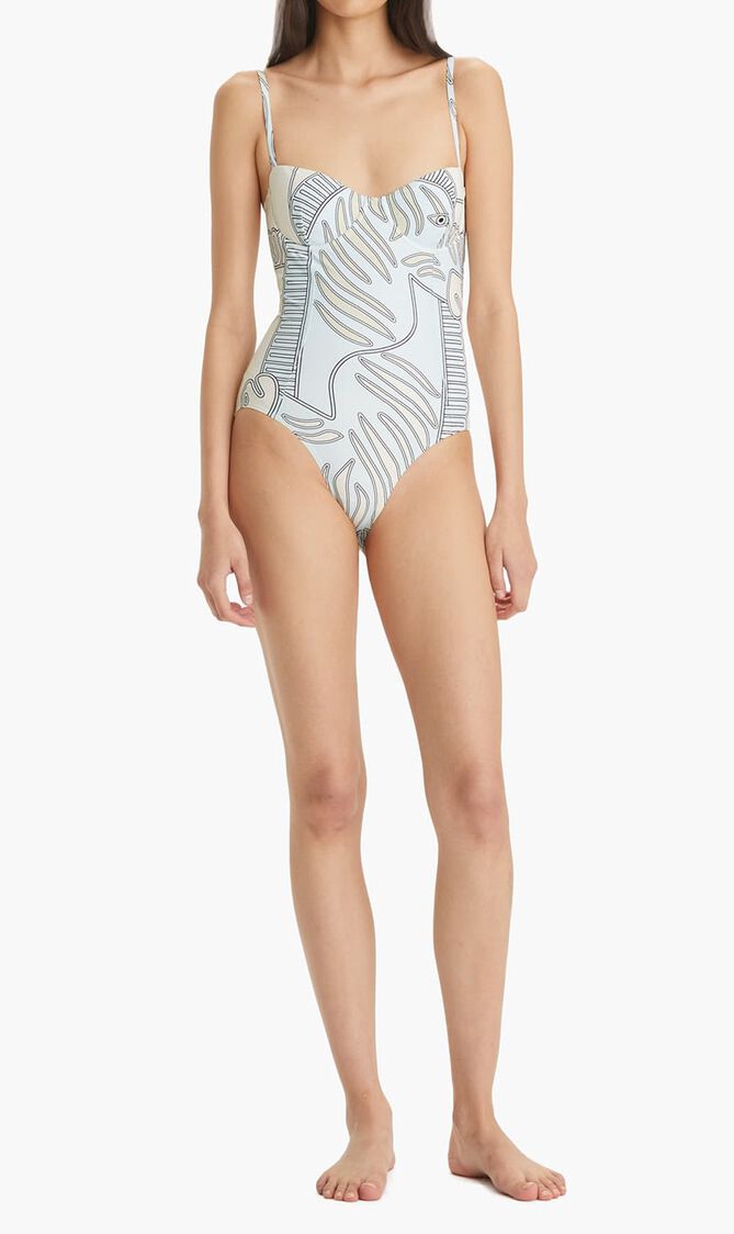 Printed Underwire Bikini One-Piece