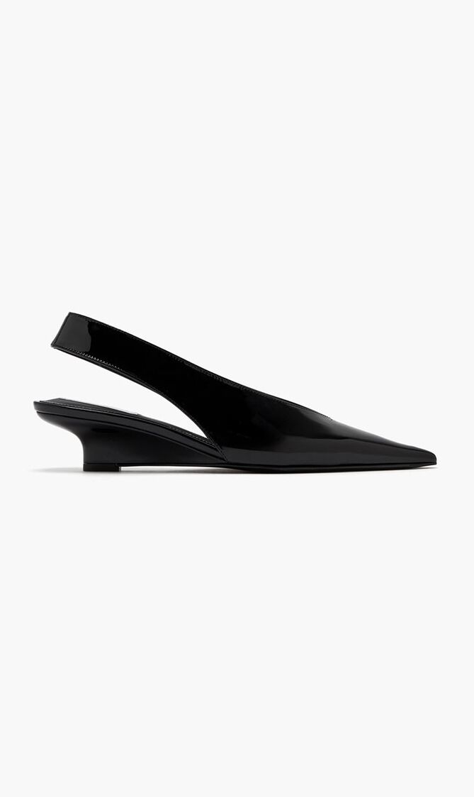 WEDGE HEEL PATENT SLINGBACKS