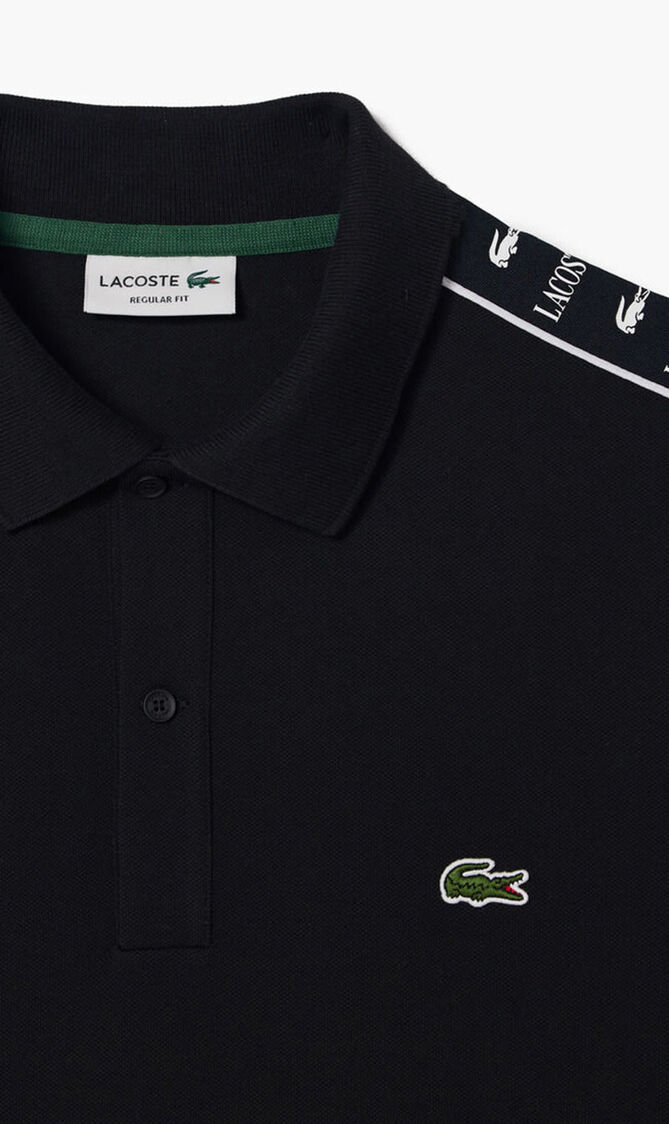 Contrast Stripe Pique Polo Shirt