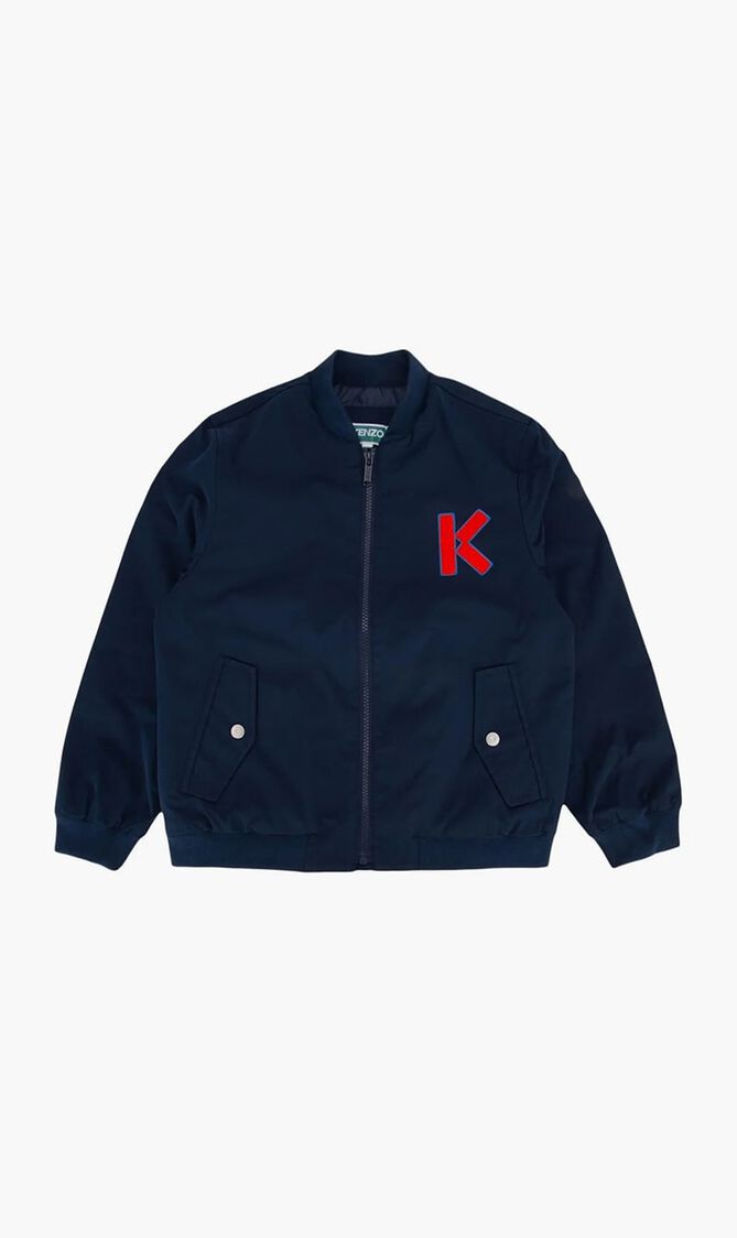 Logo Embroidered Zipped Bomber Jacket