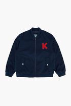 Logo Embroidered Zipped Bomber Jacket